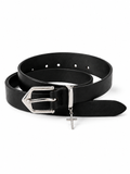 Slim Leather Belt ( Cross Pendant)