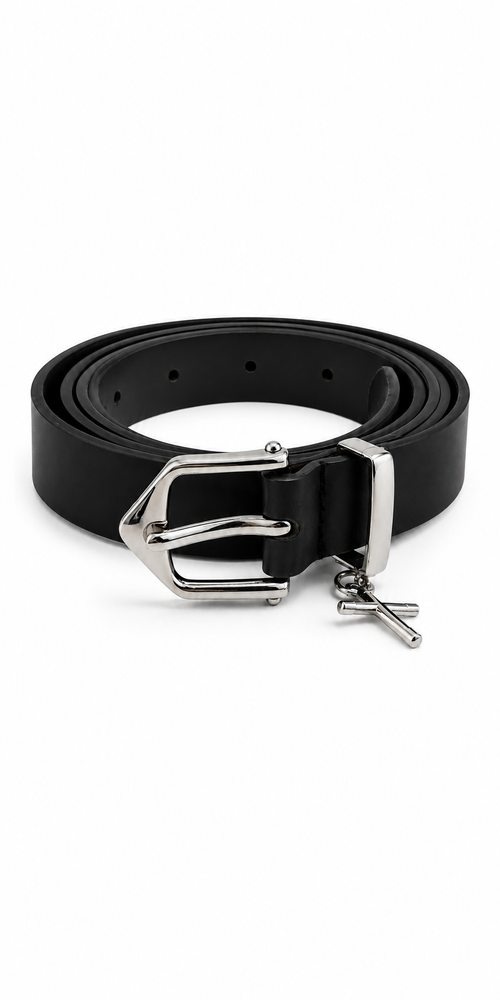 Slim Leather Belt ( Cross Pendant)