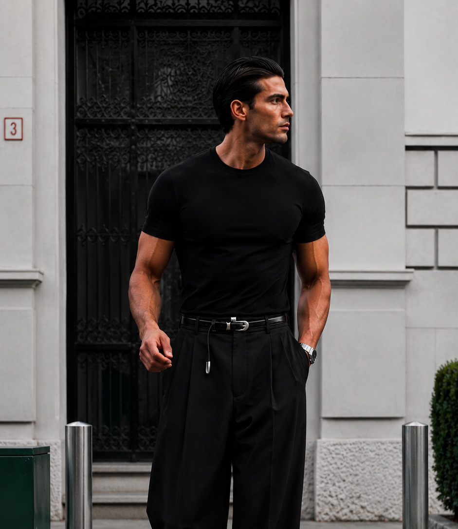 Old Money Slim Belt (Jet Black Edition)